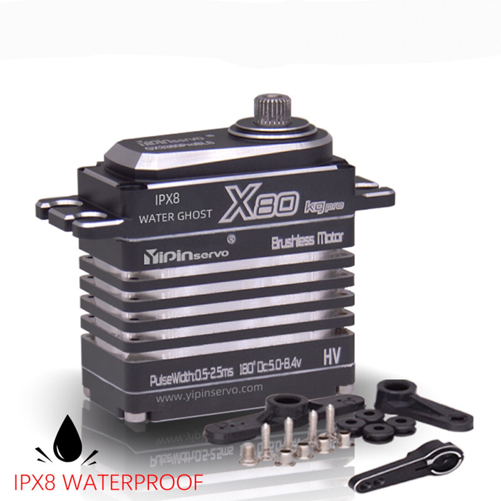 For RC 1:8 Crawler Car 80kg Brushless Servo Metal Gear IPX8 Waterproof 0.09sec