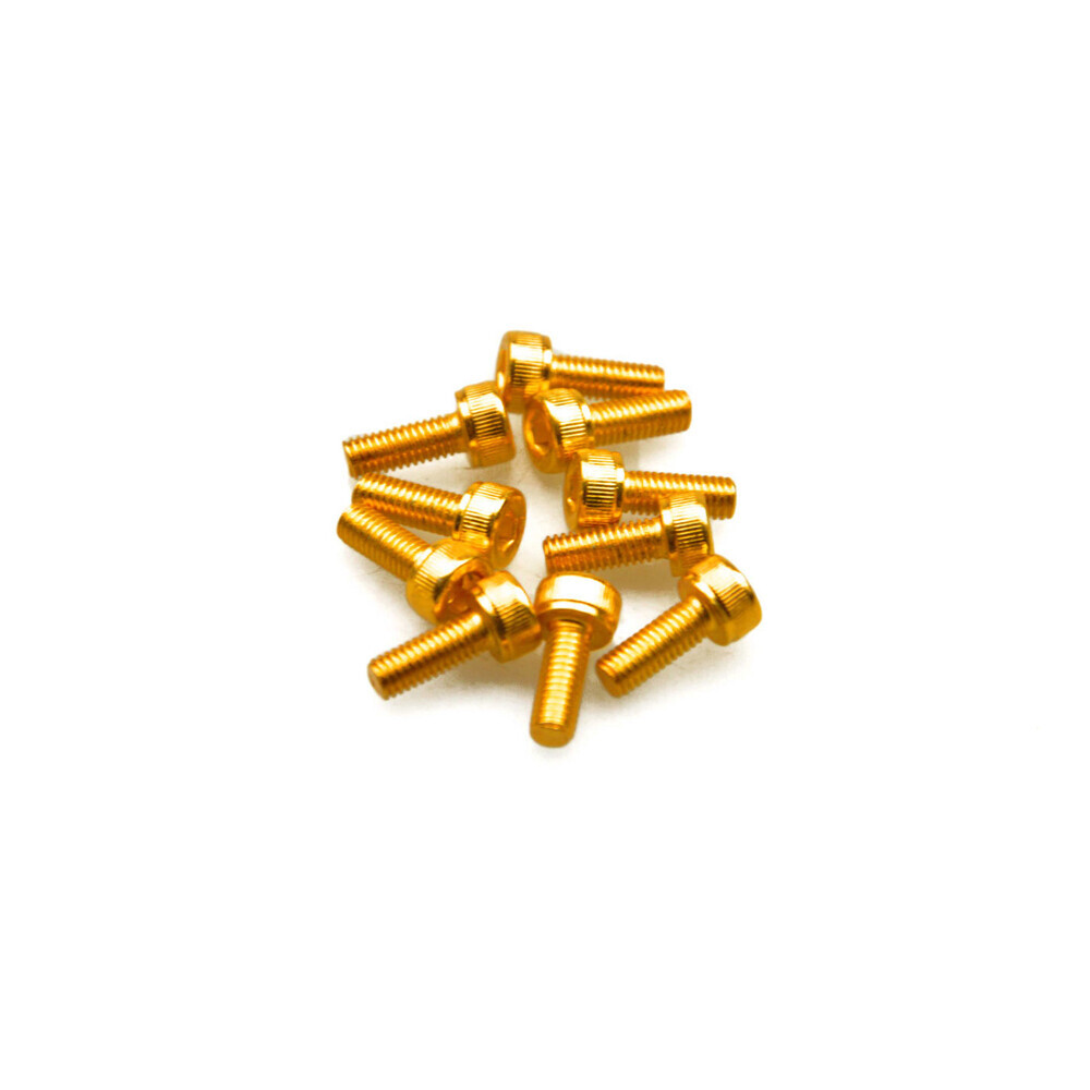 FLYXM 10/20X M3*6/8/10/12mm Gilded Hexagon Socket Cap Head Hex Screw Bolts New