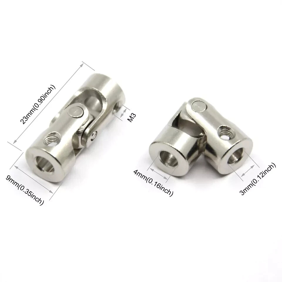 2 Sets Befenybay 4 Pcs 3mm – 4mm Universal Joint Shaft Coupling, Screws 🔥New🔥