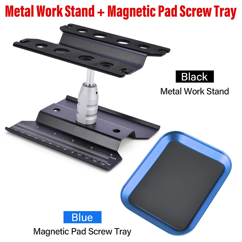 RC Car Work Stand Metal Repair Workstation w/ Magnetic Tray For 1:8 1:10 RC Car