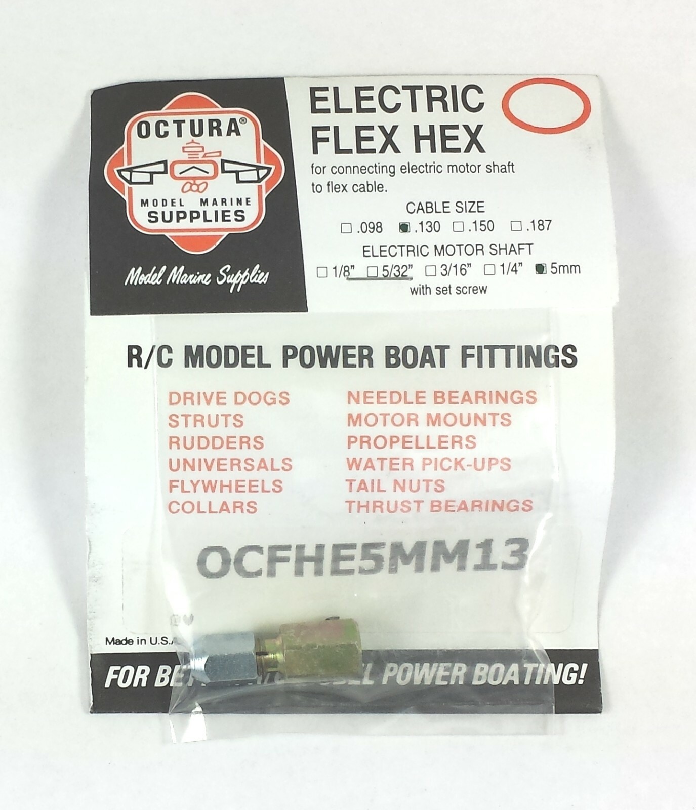 Octura OCFHE5MM13 Flex Hex engine coupler