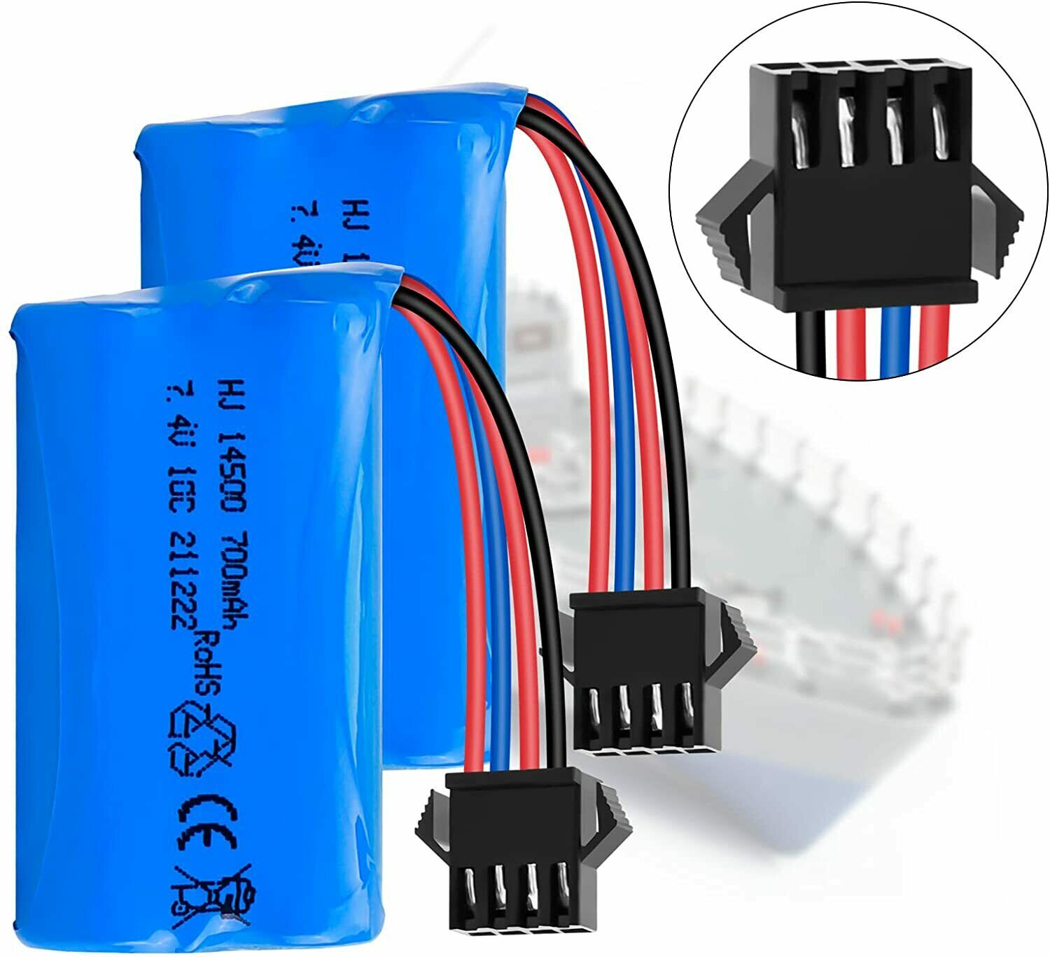 7.4V 700mAh SM-4P Plug Li-ion Battery USB Charger for RC Car Truck Boat Vehicle