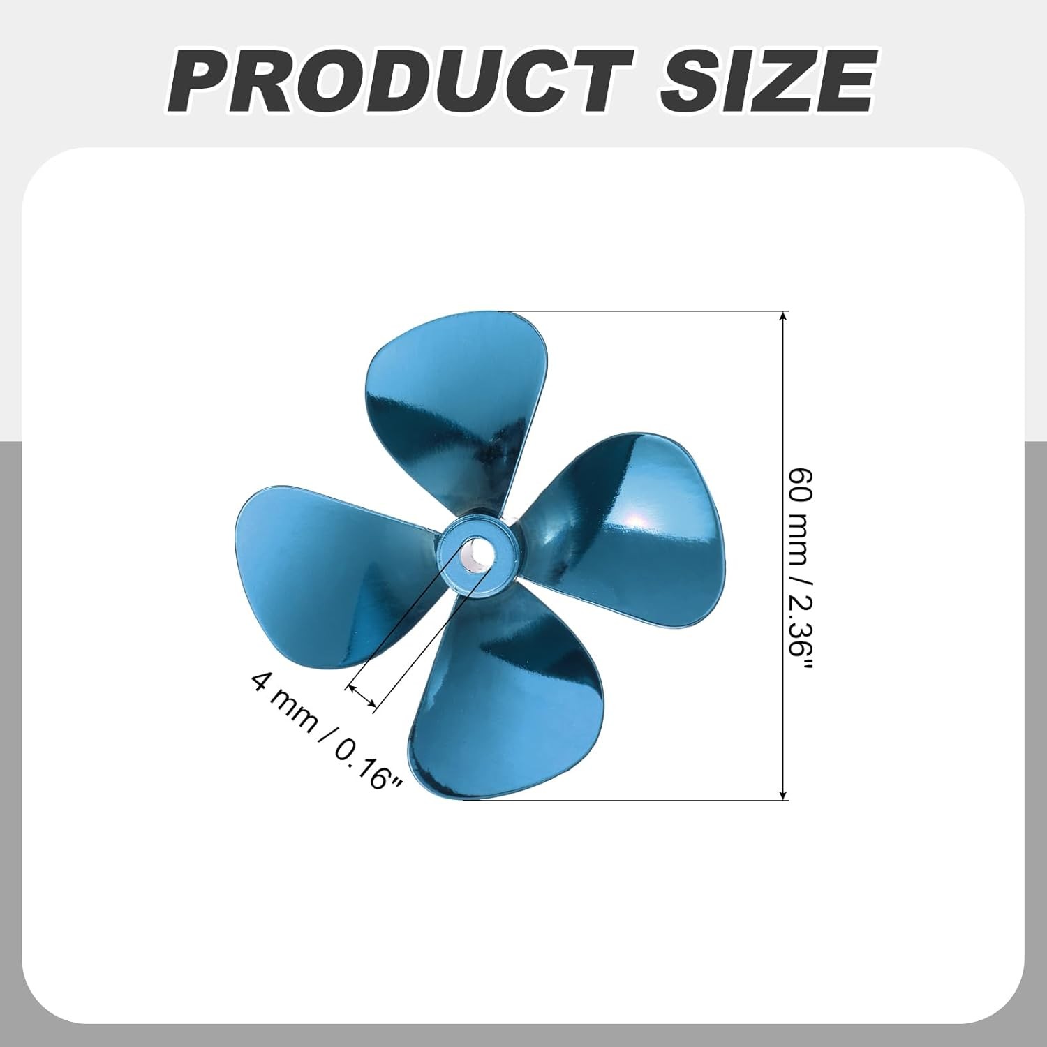 RC Boat Propeller 4 Blades Propellers 4mm Hole Dia 60mm OD CCW Clockwise