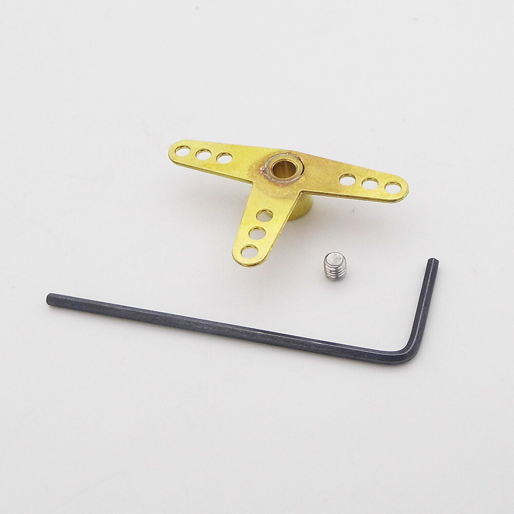 Copper Servo Arm Horn Boat Rudder Arm T L Shape Arm fr 3mm Shaft RC Boat Marine