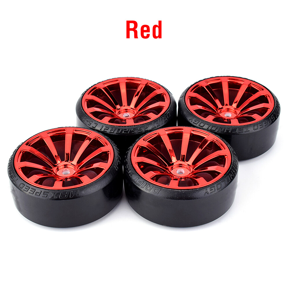 4x Hard Pattern Tyre Drift Tires Wheels 12mm Hex for HPI HSP 1:10 RC Racing Car