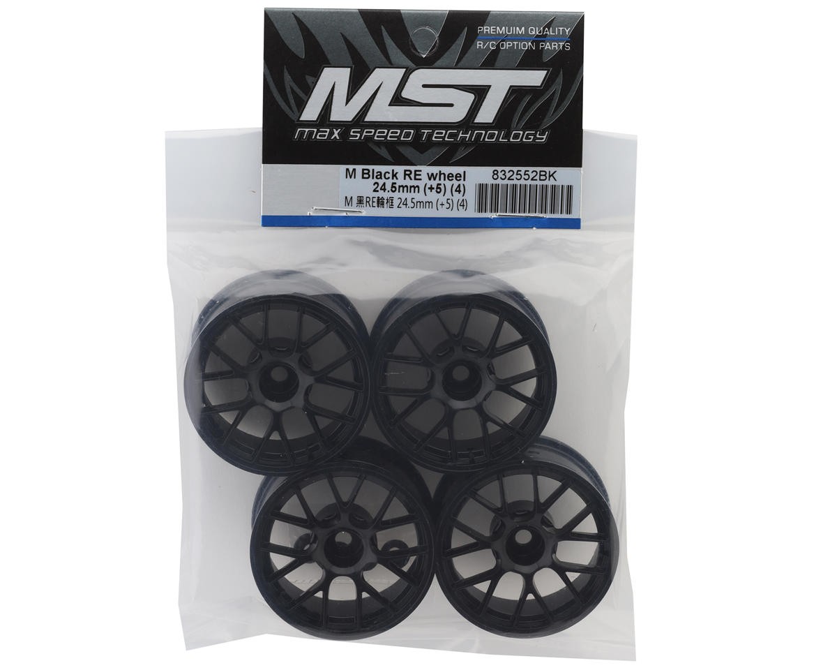MST M Black RE Touring Car Wheels (24.5mm) (4)