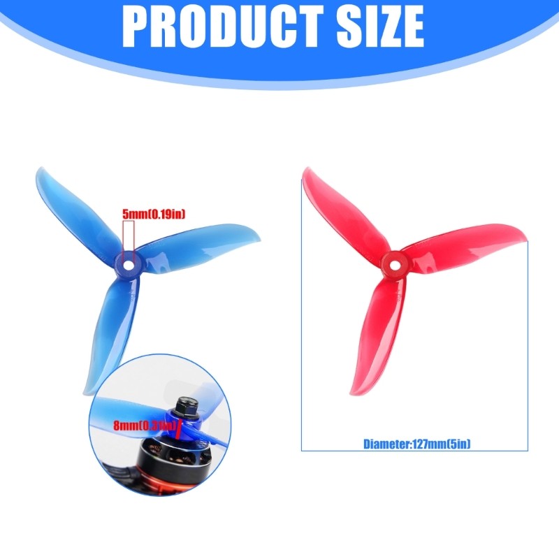 16 Pieces Three Propellers Material Compatible with Various