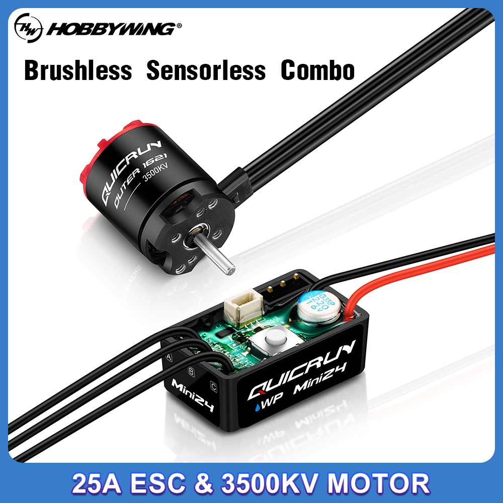 HOBBYWING QUICRUN WP-MINI24 25A ESC 1621SL 3500KV Motor For 1/24 Crawler Car