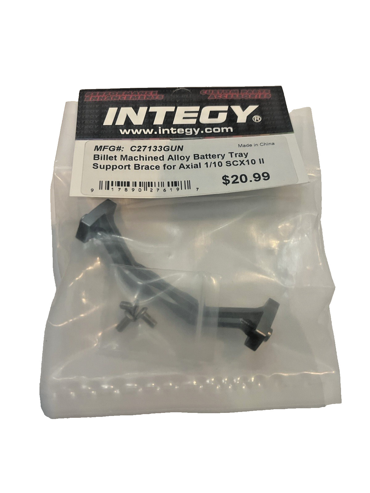 Integy Aluminum Battery Tray Support Brace For Axial SCX10 II Gunmetal C27134GUN