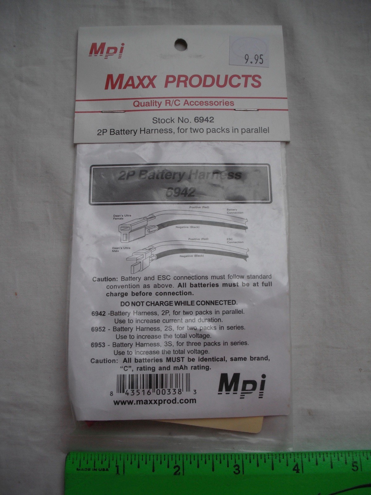Maxx Products Mpi 6942, 2P Battery Harness, Parallel,Cable,RC R/C Plane Car Boat