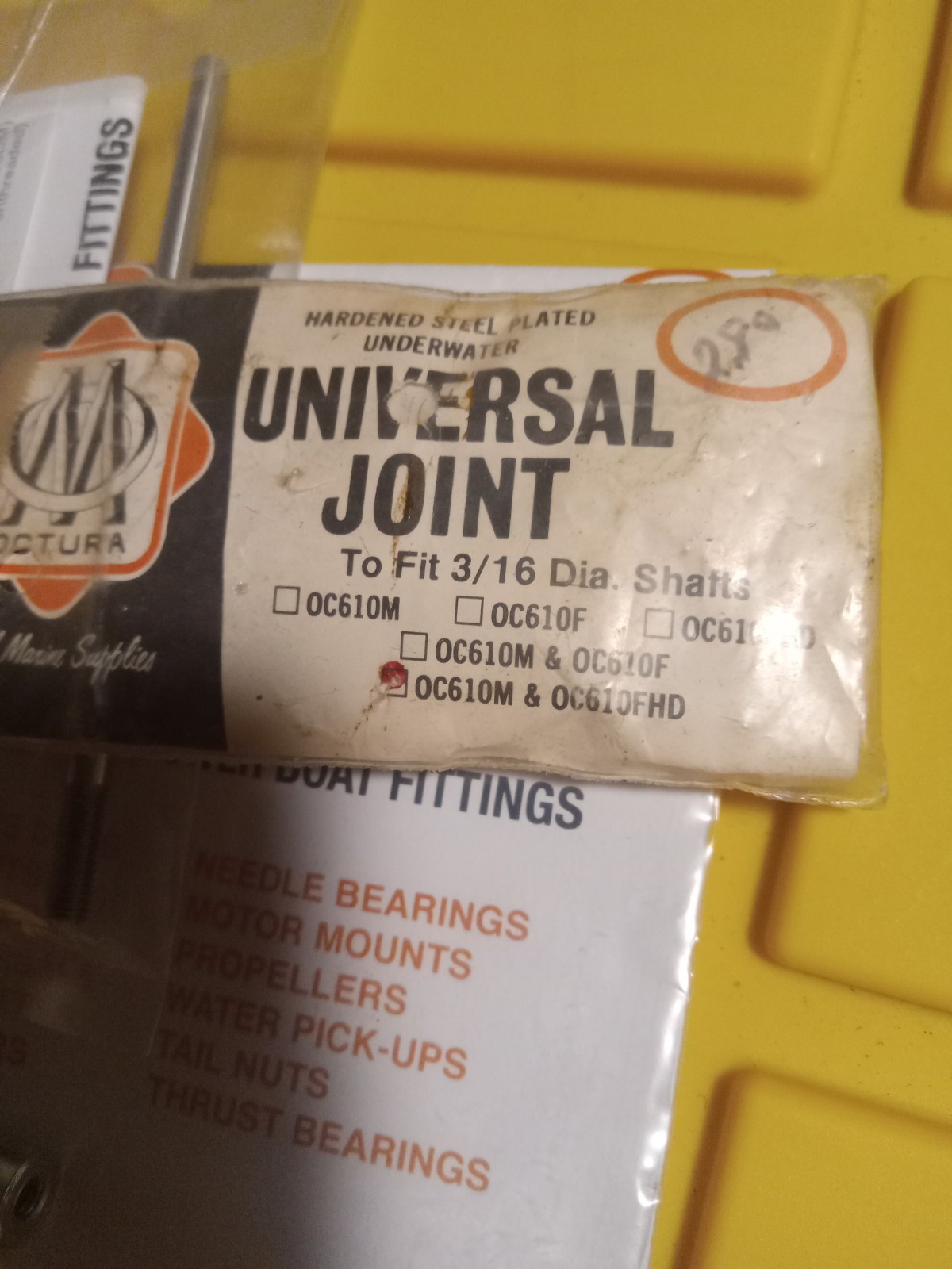 OCTURA 3/16″ Propeller Shaft & Drive Dog, Prop-nut, Ujoint Assembly Parts.