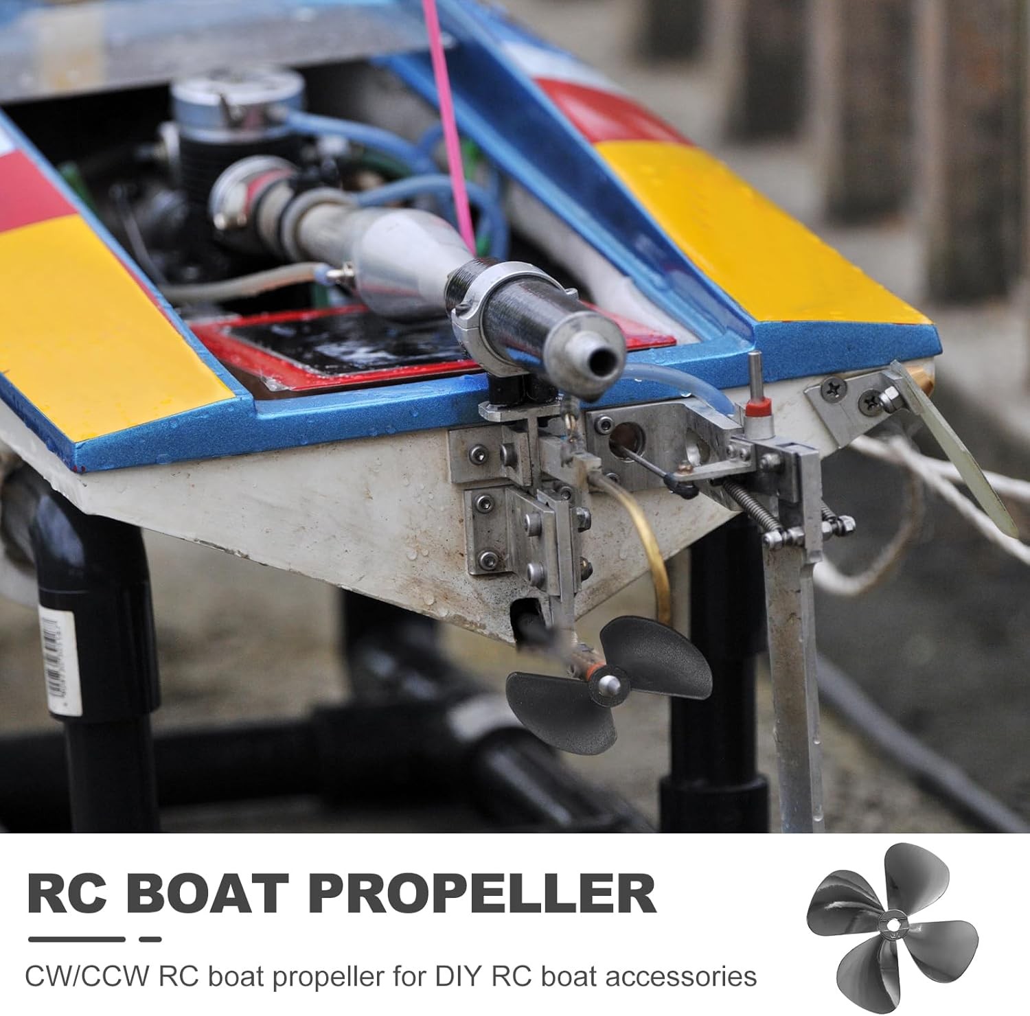 RC Boat Propeller 4 Blades Propellers 4mm Hole Dia 55mm OD CCW Clockwise