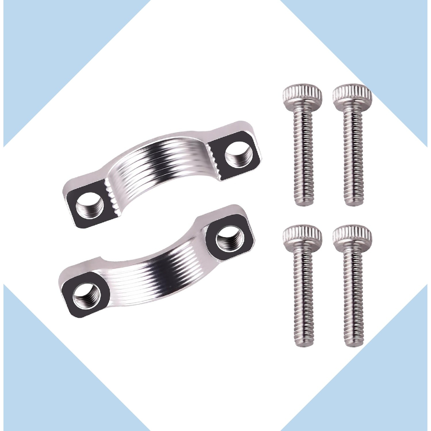 2x Hydro Steering Clamp For Vanquish H10 Optic 2 Steering Clamp & 4 Screw Silver