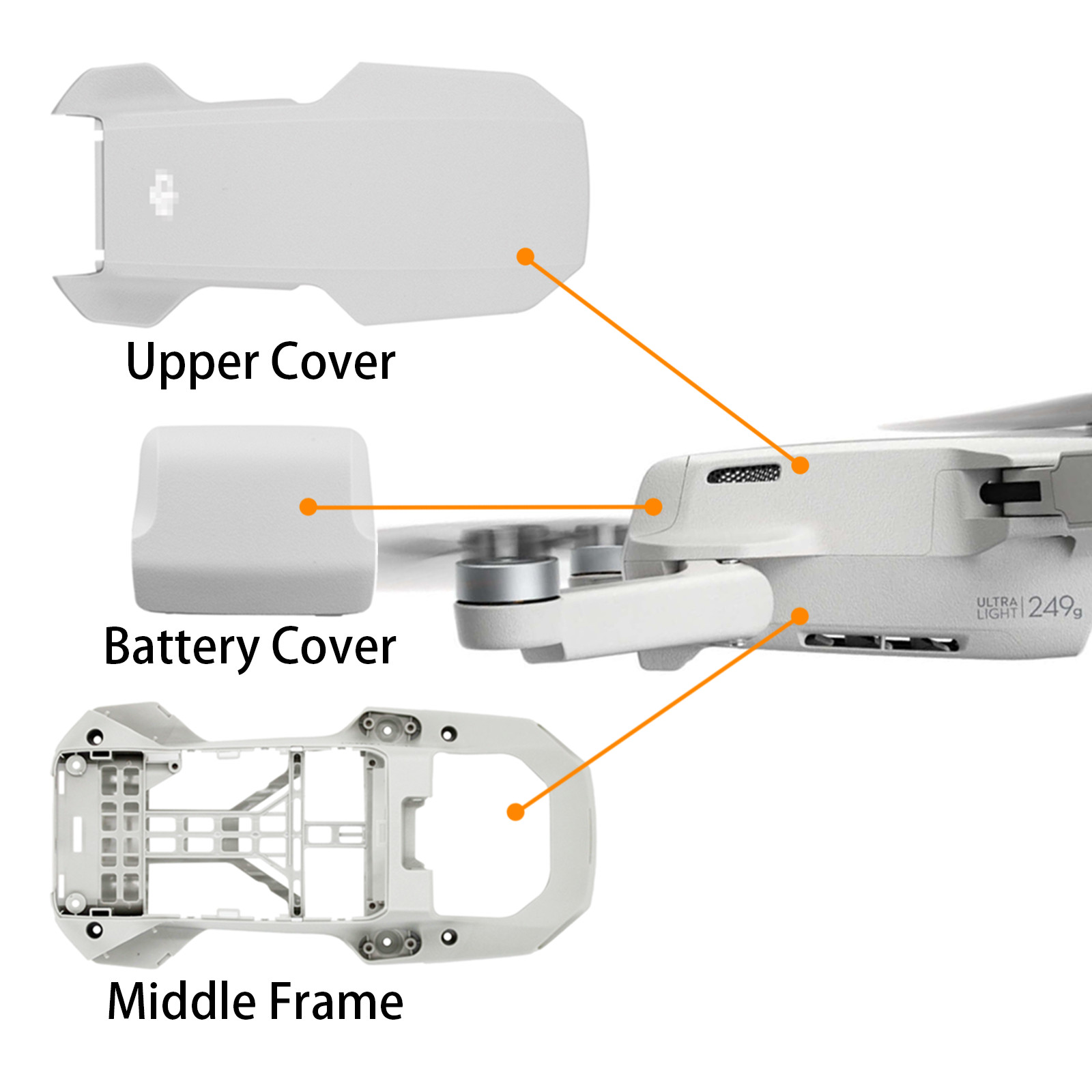 OEM Body Cover Battery Cover Middle Frame Arm Shell Motor For DJI Mini 2 Mini2