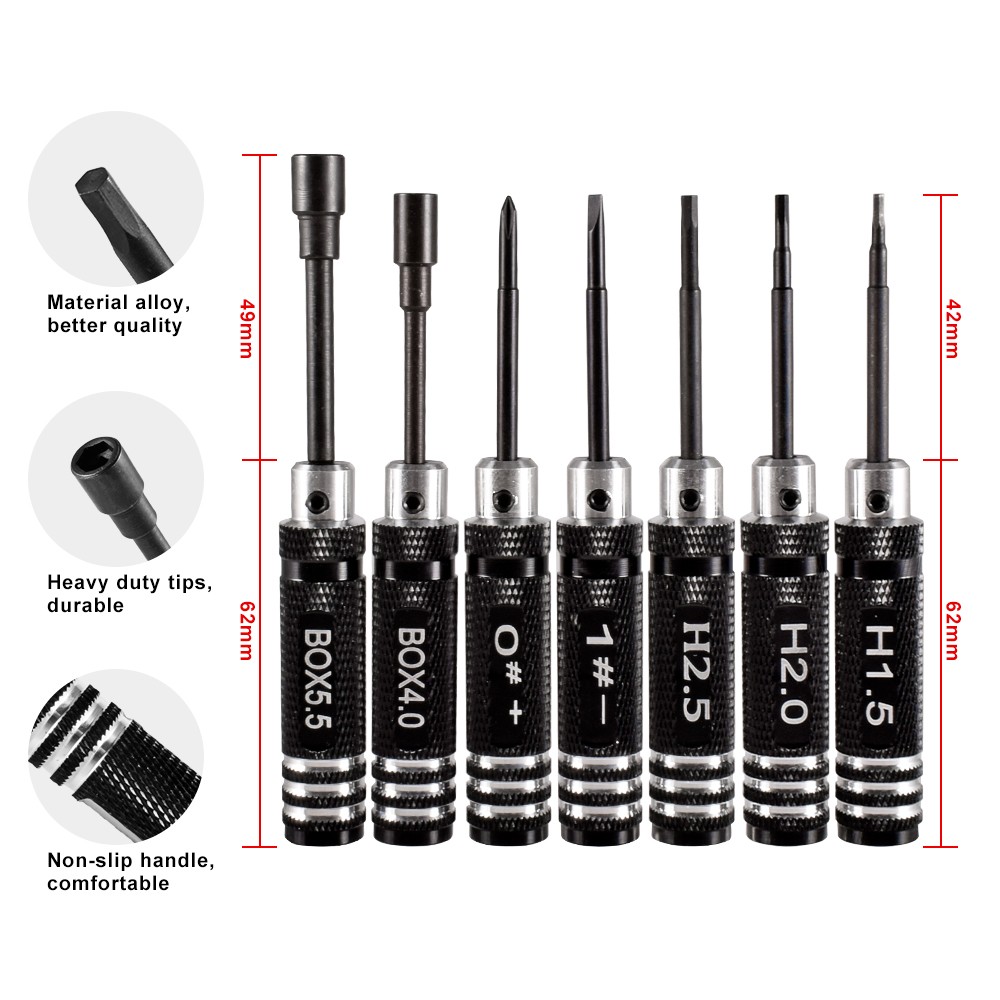 RC Hex Driver Set Metal Screwdriver Tool Hex Wrench Set RC Repair Tools Kit