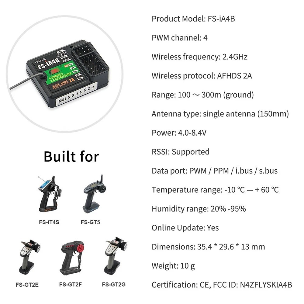 Flysky FGR4S FGR4P FGR4B FS-GR3E FS-R6B FS-iA6 FS-iA6B FS-BS6 FS-R9B RC Receiver