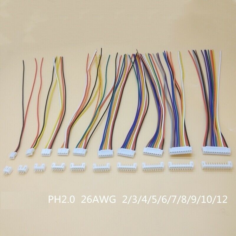 10Sets Micro JST PH 2.0mm Male Female Connector Plug With Wires