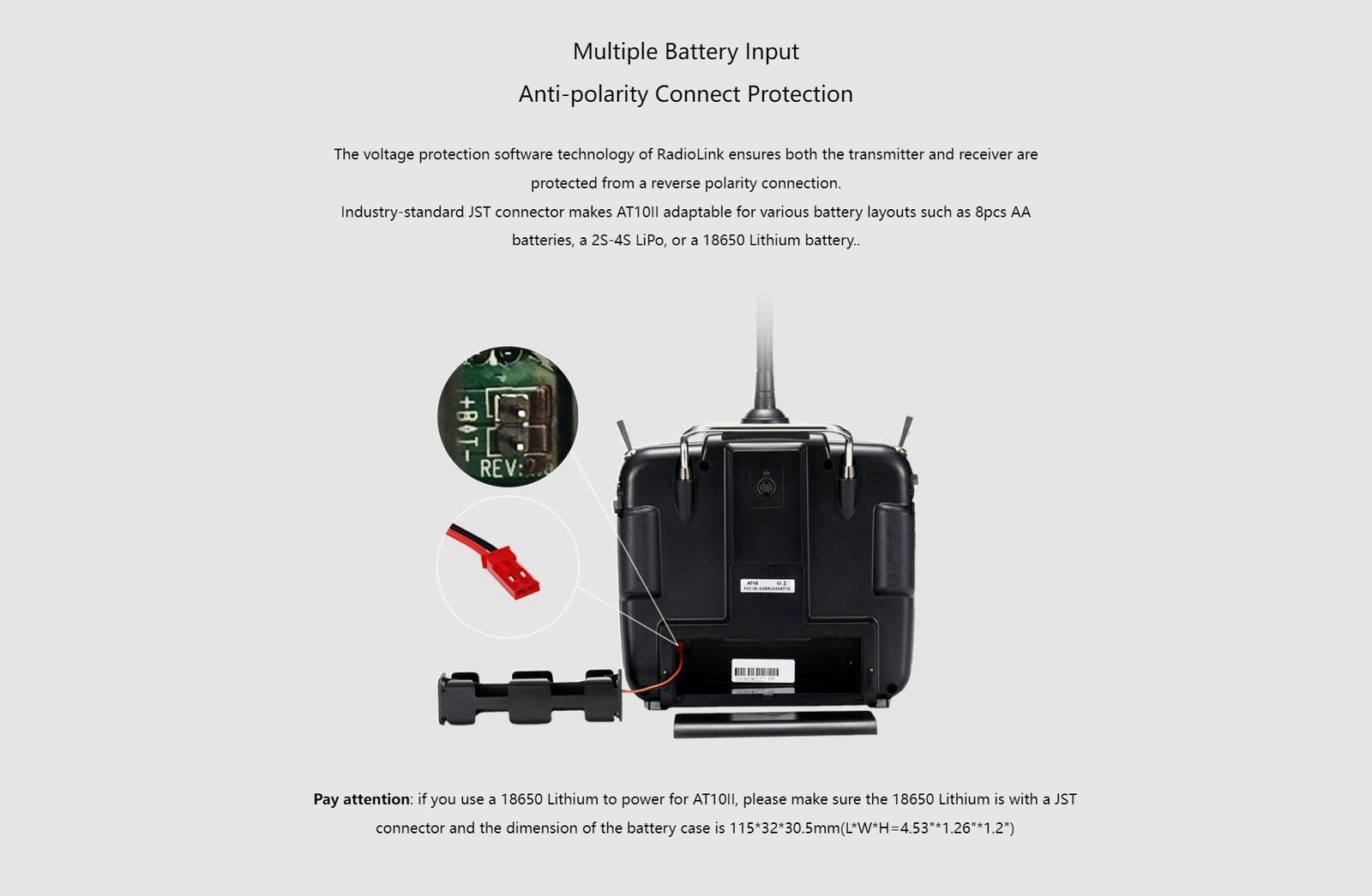RadioLink LD-AT10II 12 Fully-proportional Channels Transmitter with R12DSreceive