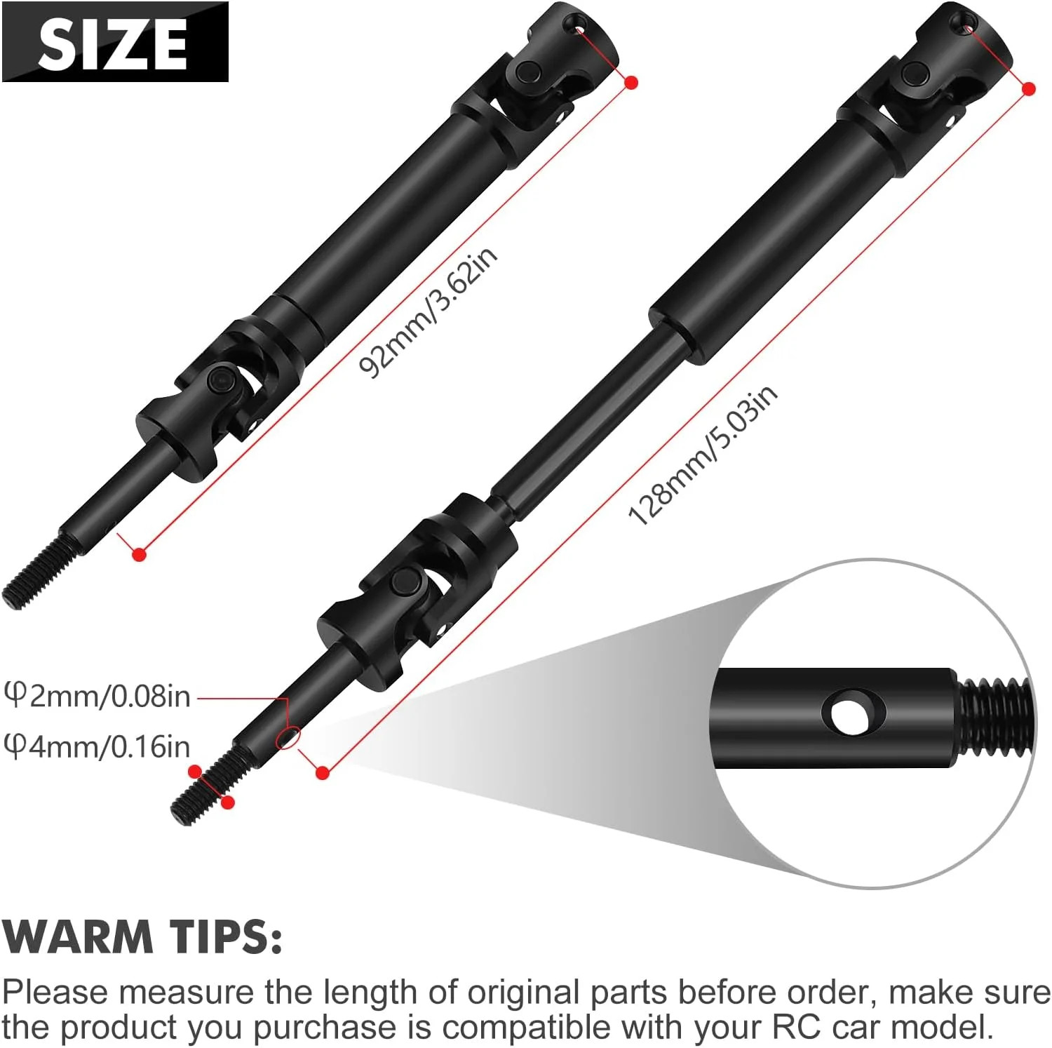 Steel Rear CVD Drive Shaft For 1/10 Traxxas Slash 2WD 4X4 Rustler RC Car