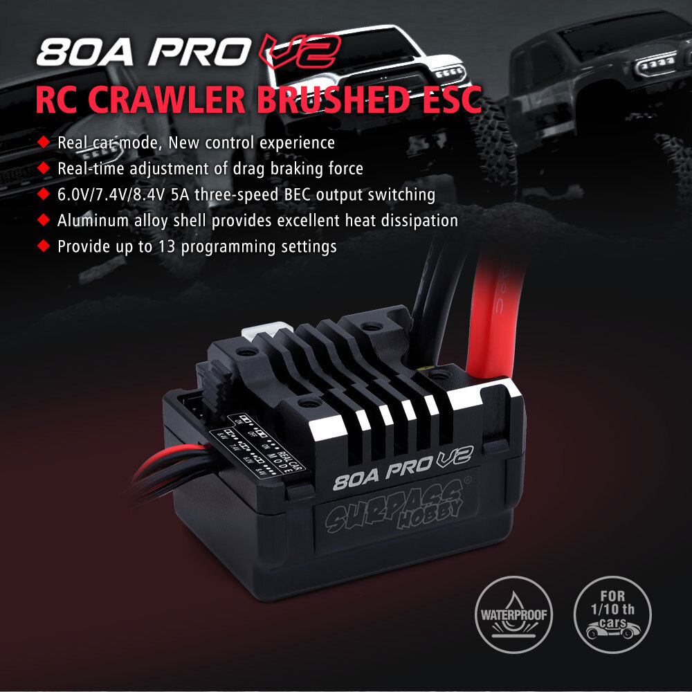 SURPASS HOBBY 80A ESC 550 Motor 12-35T BEC Power Combo For 1/10 Crawler Car