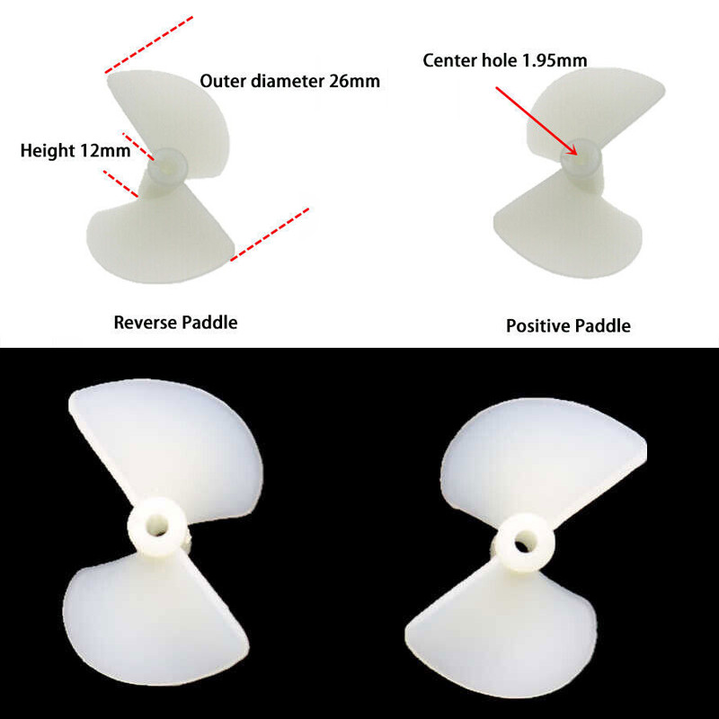 26mm Nylon Plastic White Boat Propeller Props 2 Blade For 2mm Shaft RC Model DIY