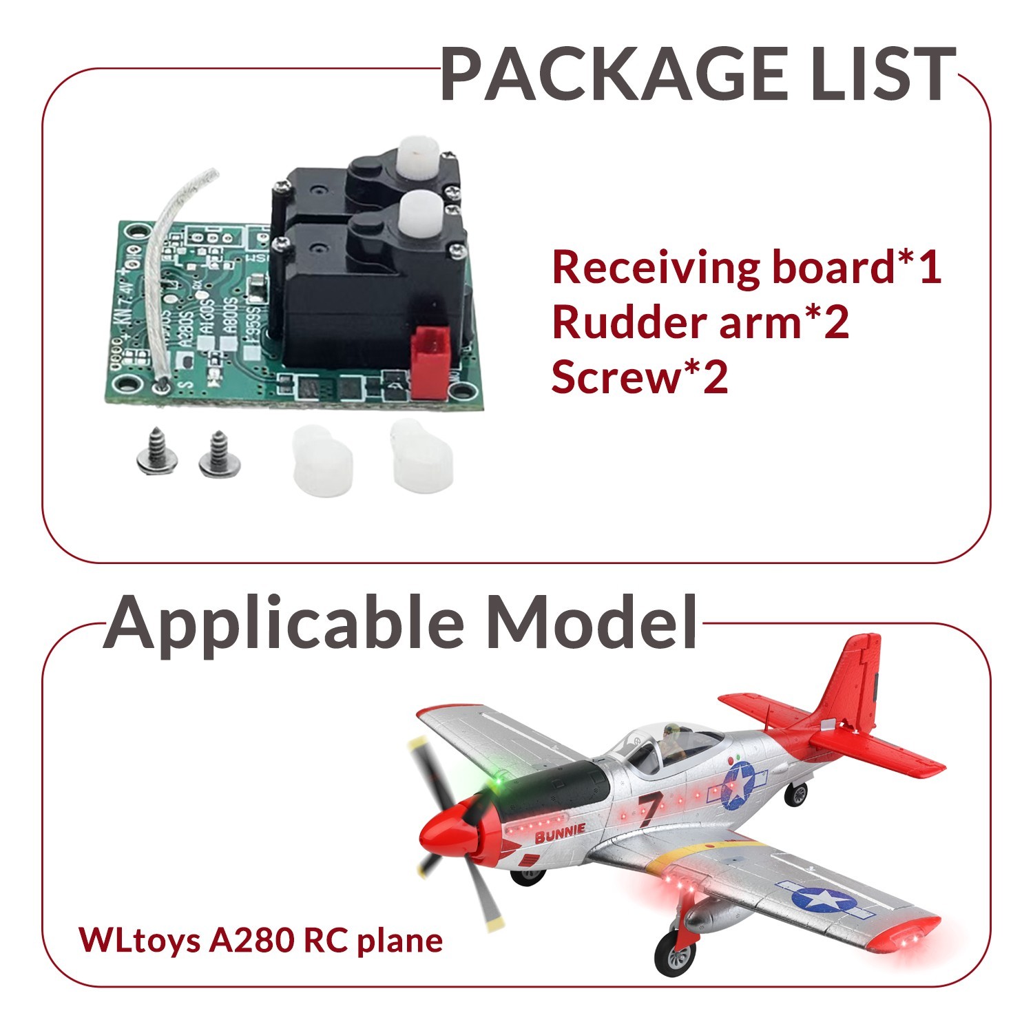 Replacement Receiving Board, Compatible with WLtoys XKS A280 RC Airplane