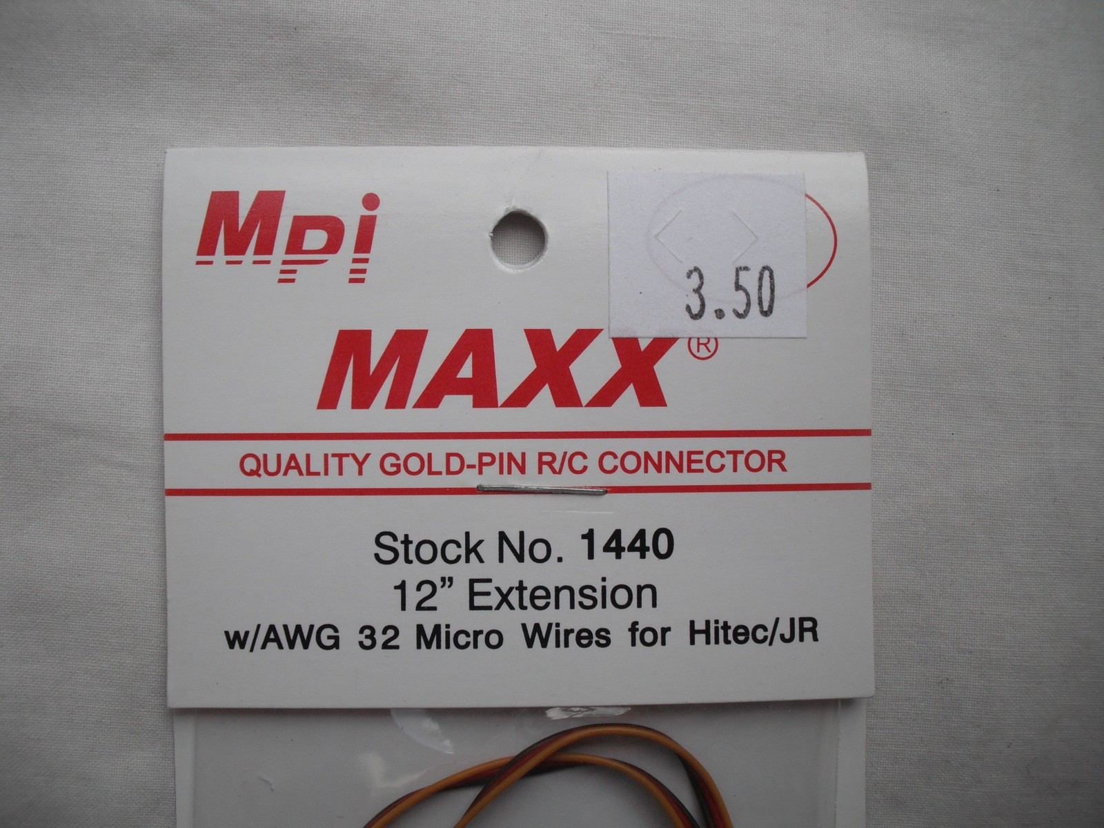 Lot of 3 Maxx Products Mpi 1440 1460 3485 Cable, Extension Y, Hitec JR,Wire