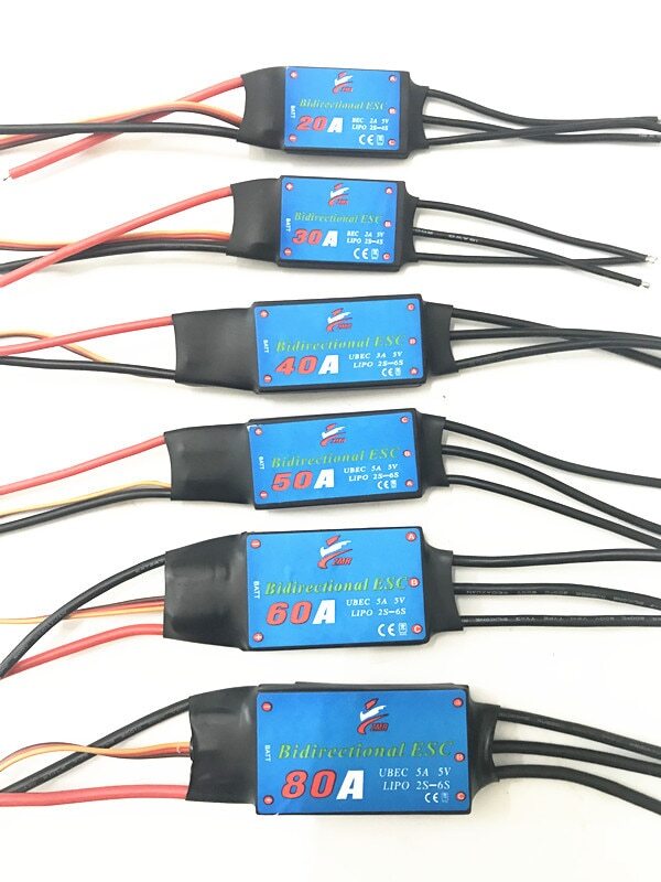 12A/20A/30A/40A/50A/60A/80A Bidirectional Brushless ESC For RC Car Boat Part