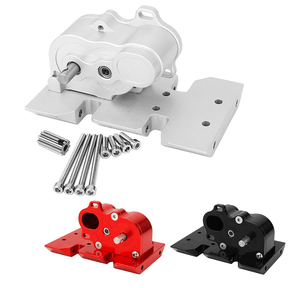 LCG Chassis Transmission Gearbox W/ Skid Plate For 1/10 SCX10 Rc Crawler Upgrade