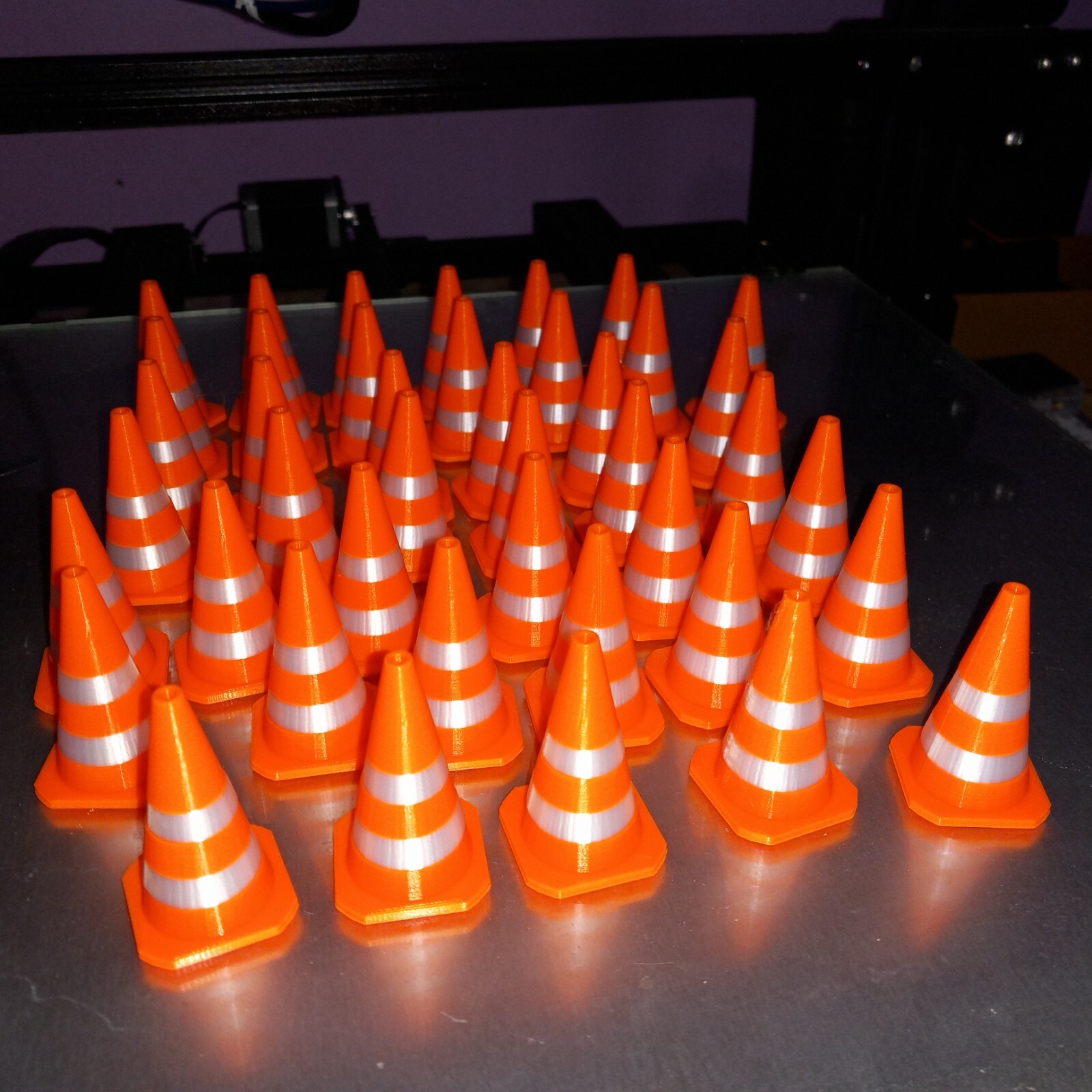 1:25 Scale Reflective white striped Orange RC Traffic Cones set of 40