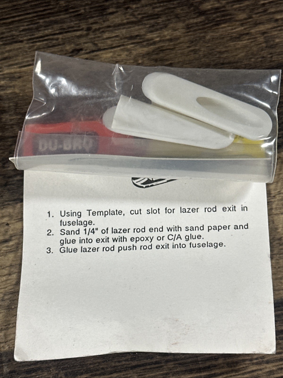 DU-BRO LAZOR ROD PUSH ROD EXIT ( PACKAGE OF 2 )( CAT. # 502 )