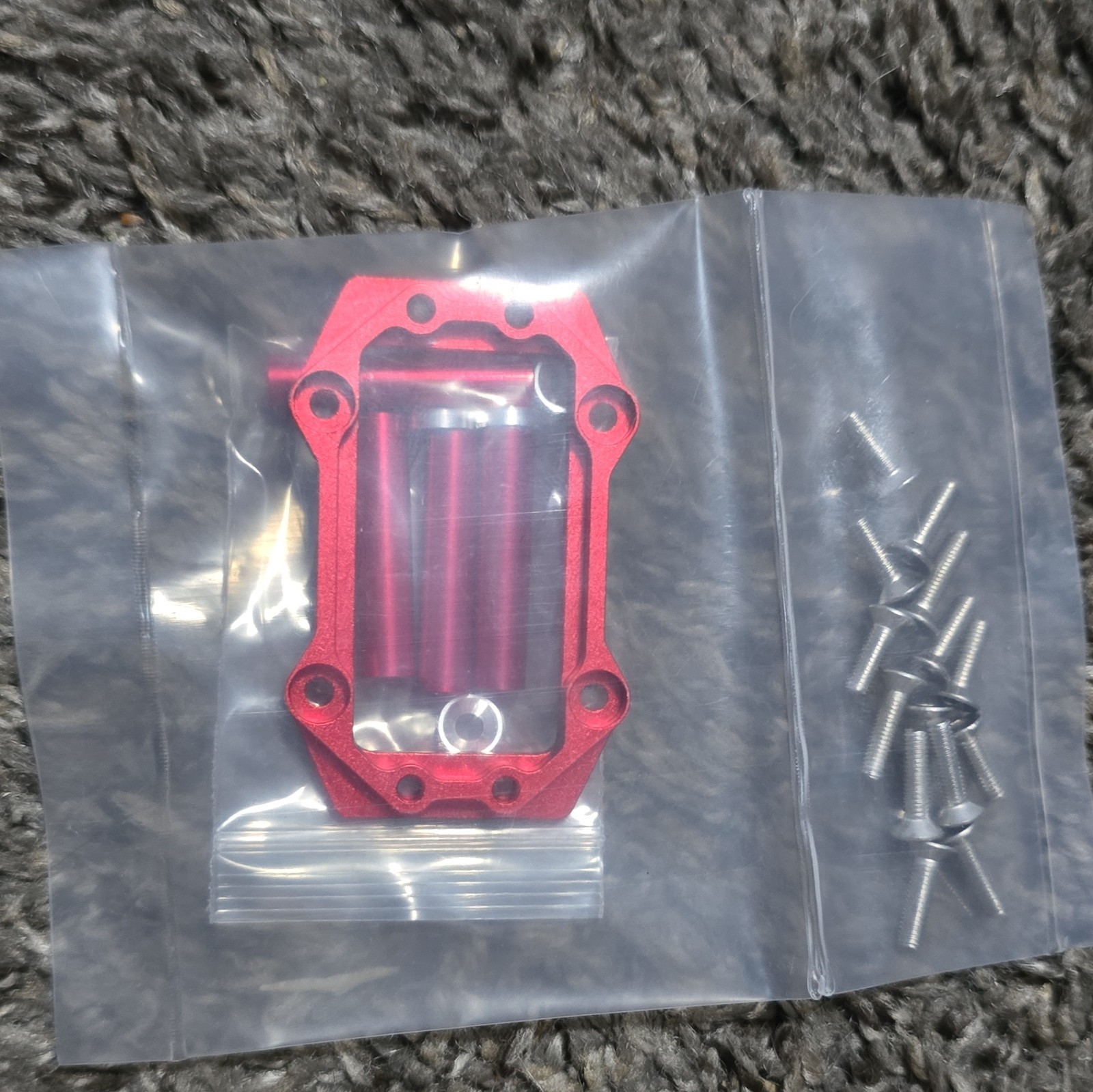 Red Anodized Aluminum RC Mounting Bracket Kit w/ Screws, Universal Fit