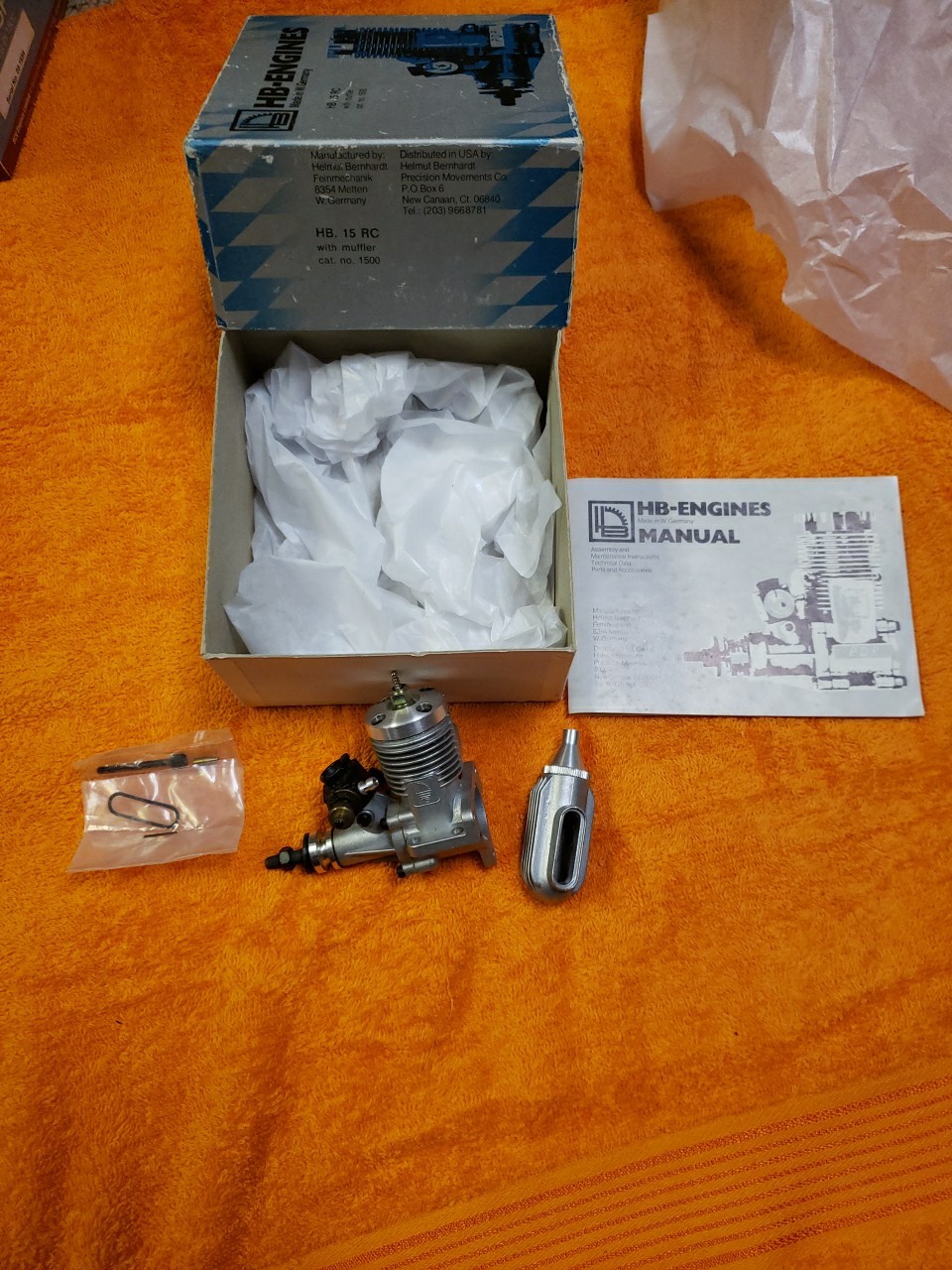 HB Engine – HB 15 RC – rc motor cat no. 1500. Made in Germany – New