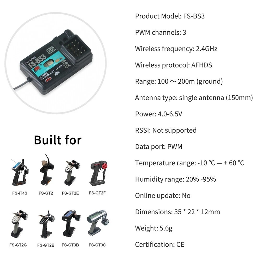 Flysky FGR4S FGR4P FGR4B FS-GR3E FS-R6B FS-iA6 FS-iA6B FS-BS6 FS-R9B RC Receiver