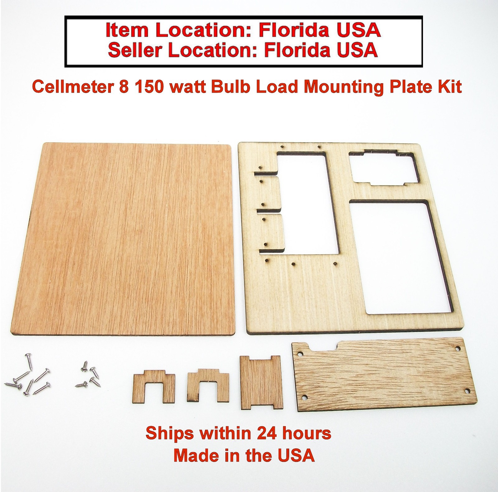 Plywood Mounting Plate Kit for Cellmeter 8 150 watt Discharger, Easy to Assemble