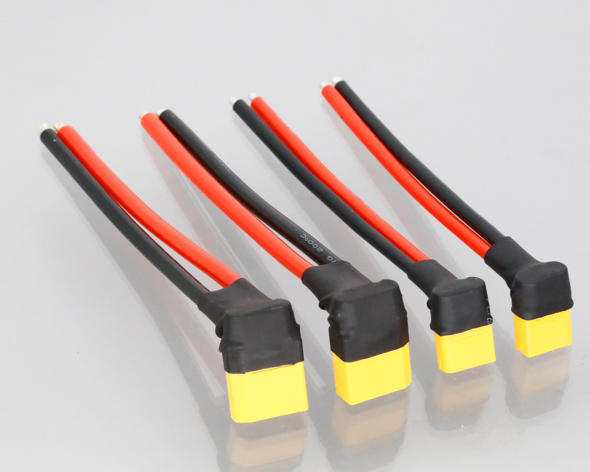 DIY Tinned End ESC RC Battery Port 90-Degree Turn XT90 XT60 Male Silicone Wire