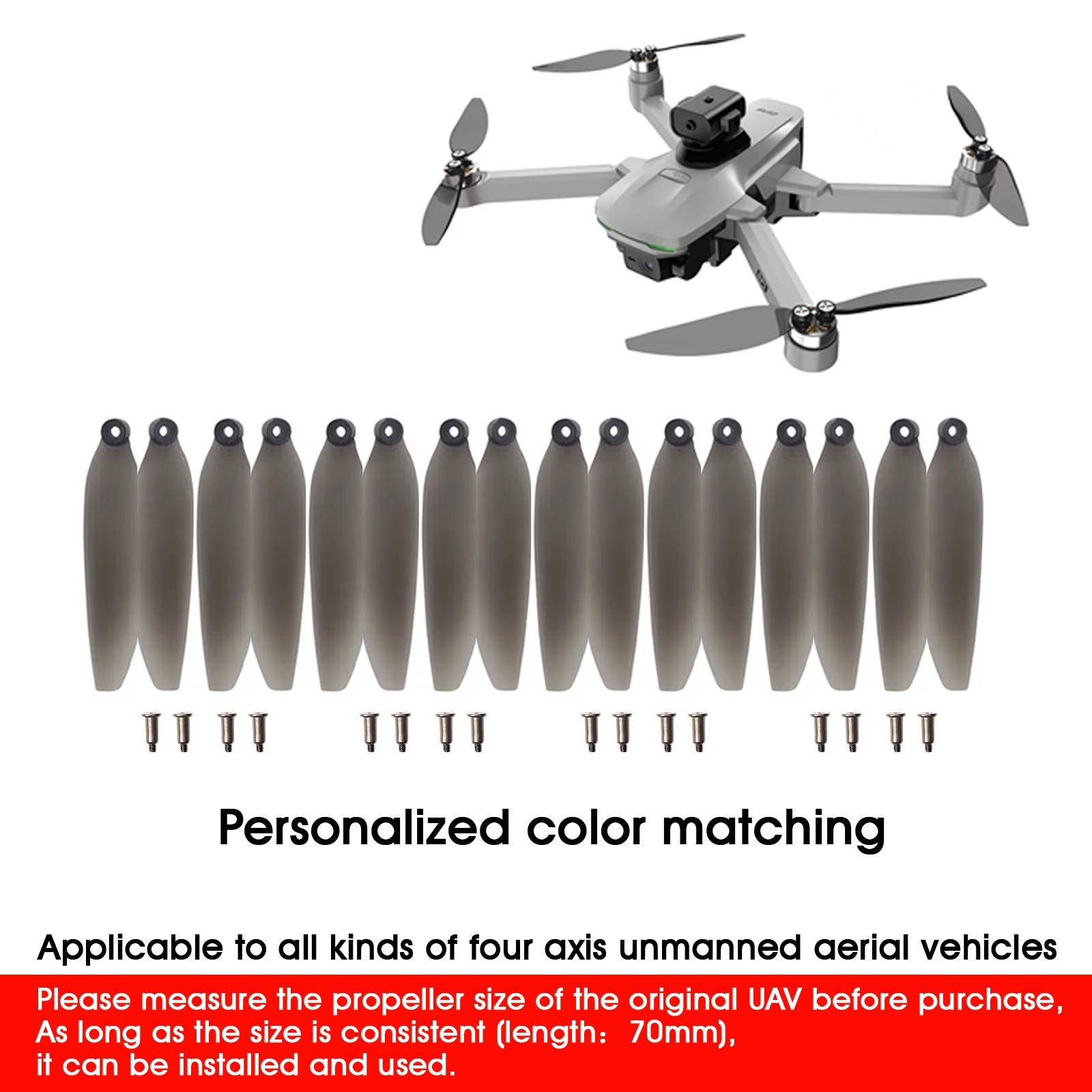 70mm Universal Drone Propellers for S159/S197/S166/S167/S196/S36/V168/AE20Max