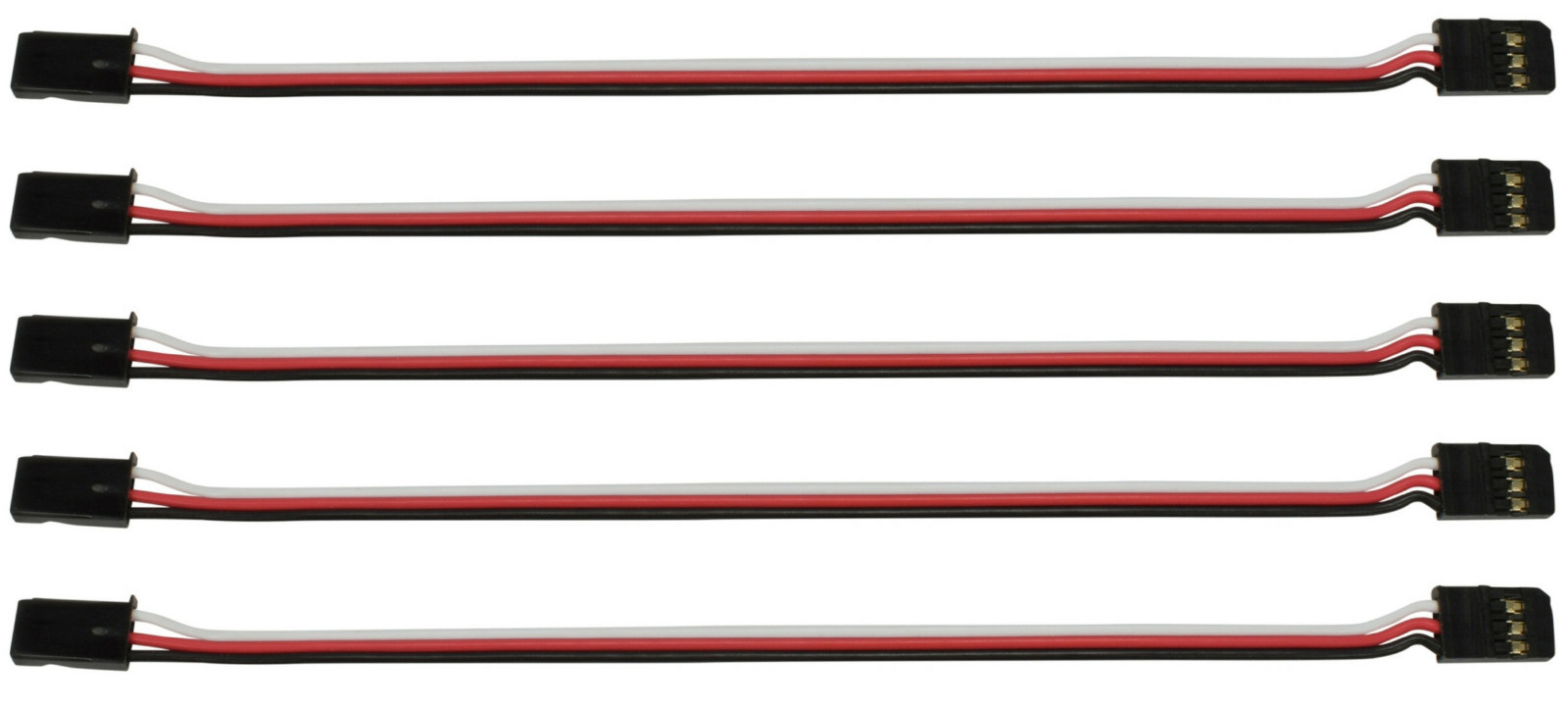 Apex RC Products Futaba Style 6″ / 150mm Male Male Servo Extension 5 Pack #1005M