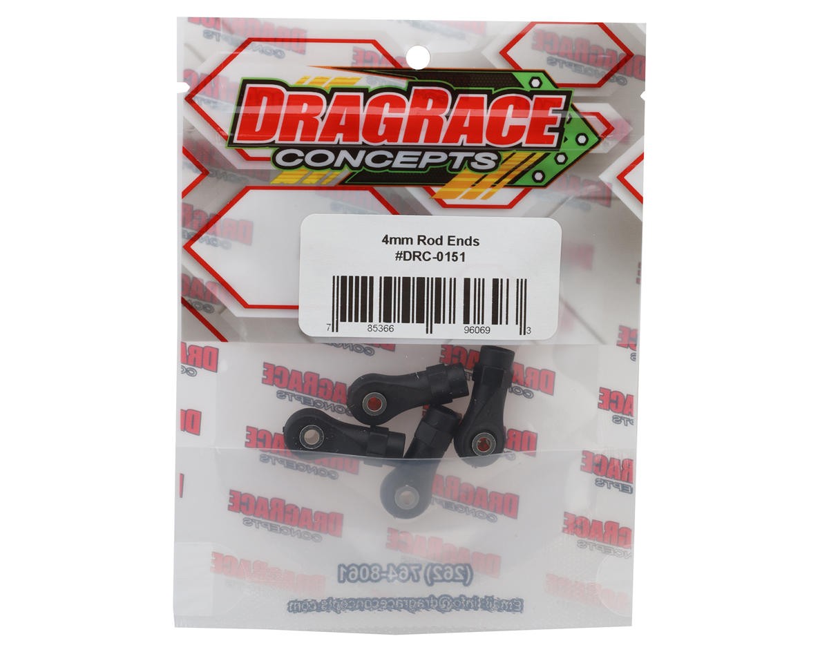 DragRace Concepts 4mm Wheelie Bar Rod Ends (4) [DRC-0151]