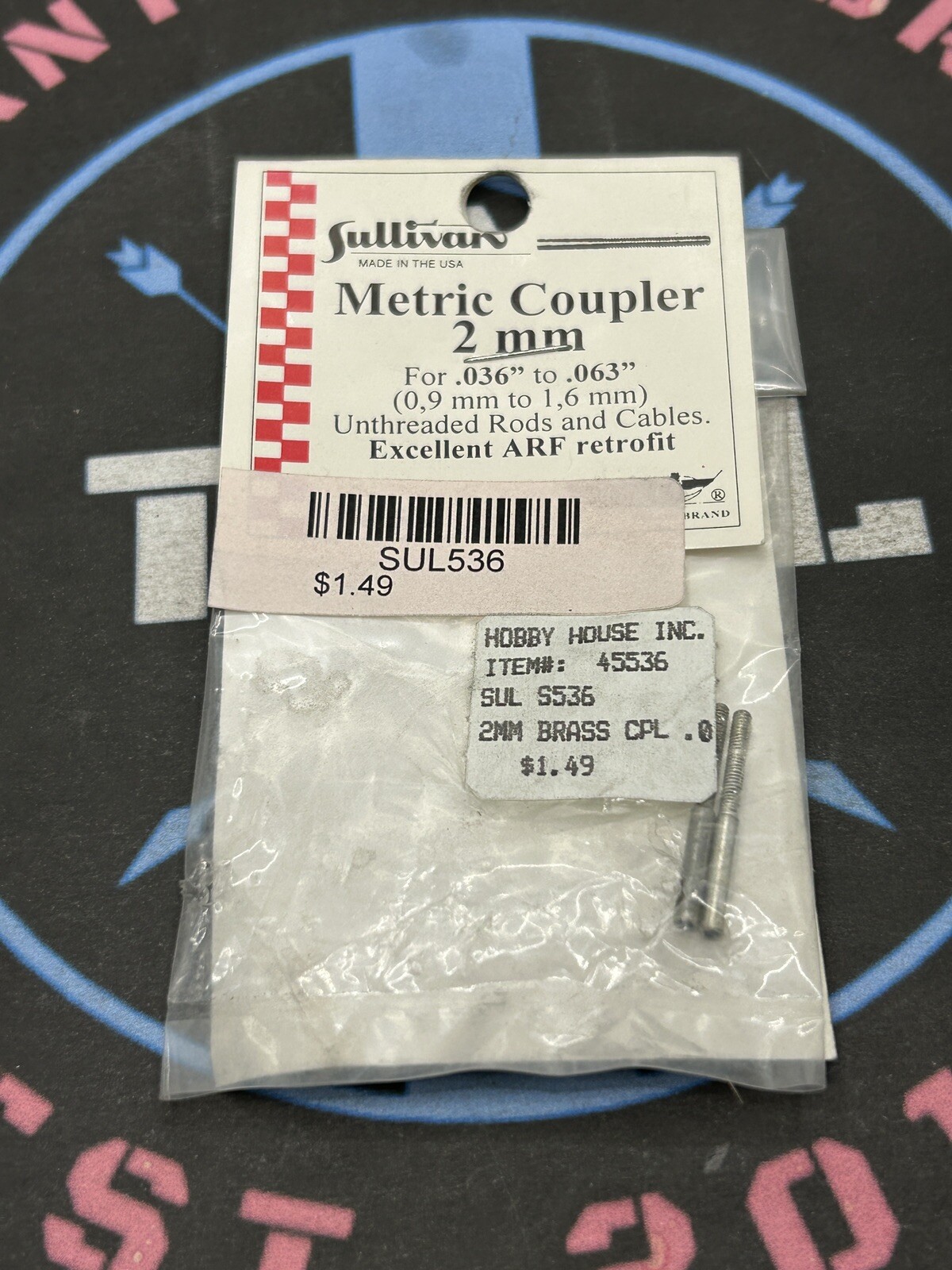 Sullivan 536 2mm Metric Coupler For .036″ to .063″ Unthreaded Rods & Cables
