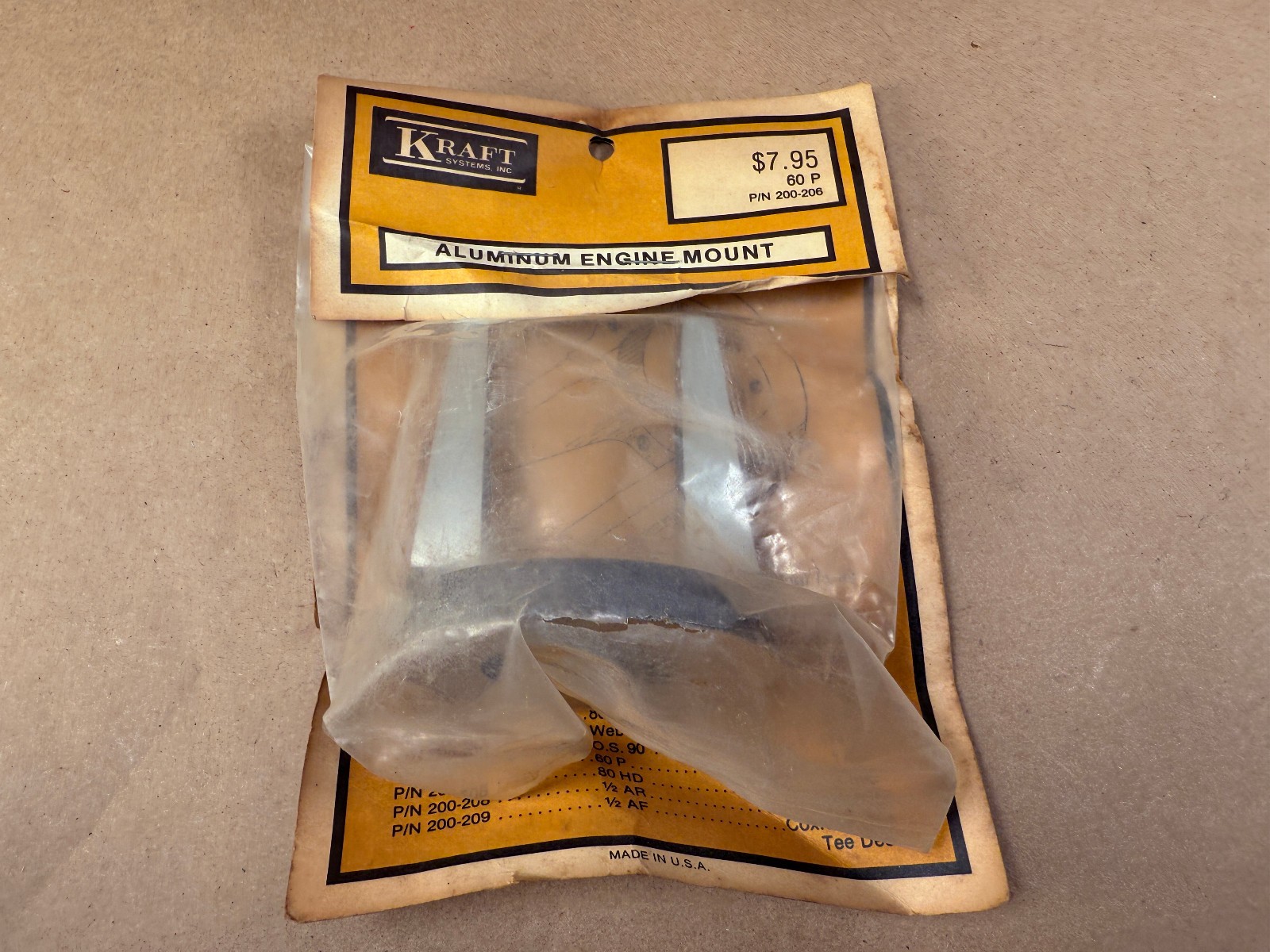 NOS Vintage Kraft Aluminum Engine Mount 60P 200-206 – 1.455″ Span
