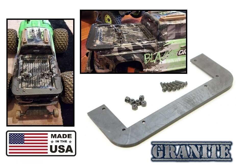 Rear Skid Plate Bed Edge Body Protector Trim Upgrade for Arrma Granite BLX/Mega