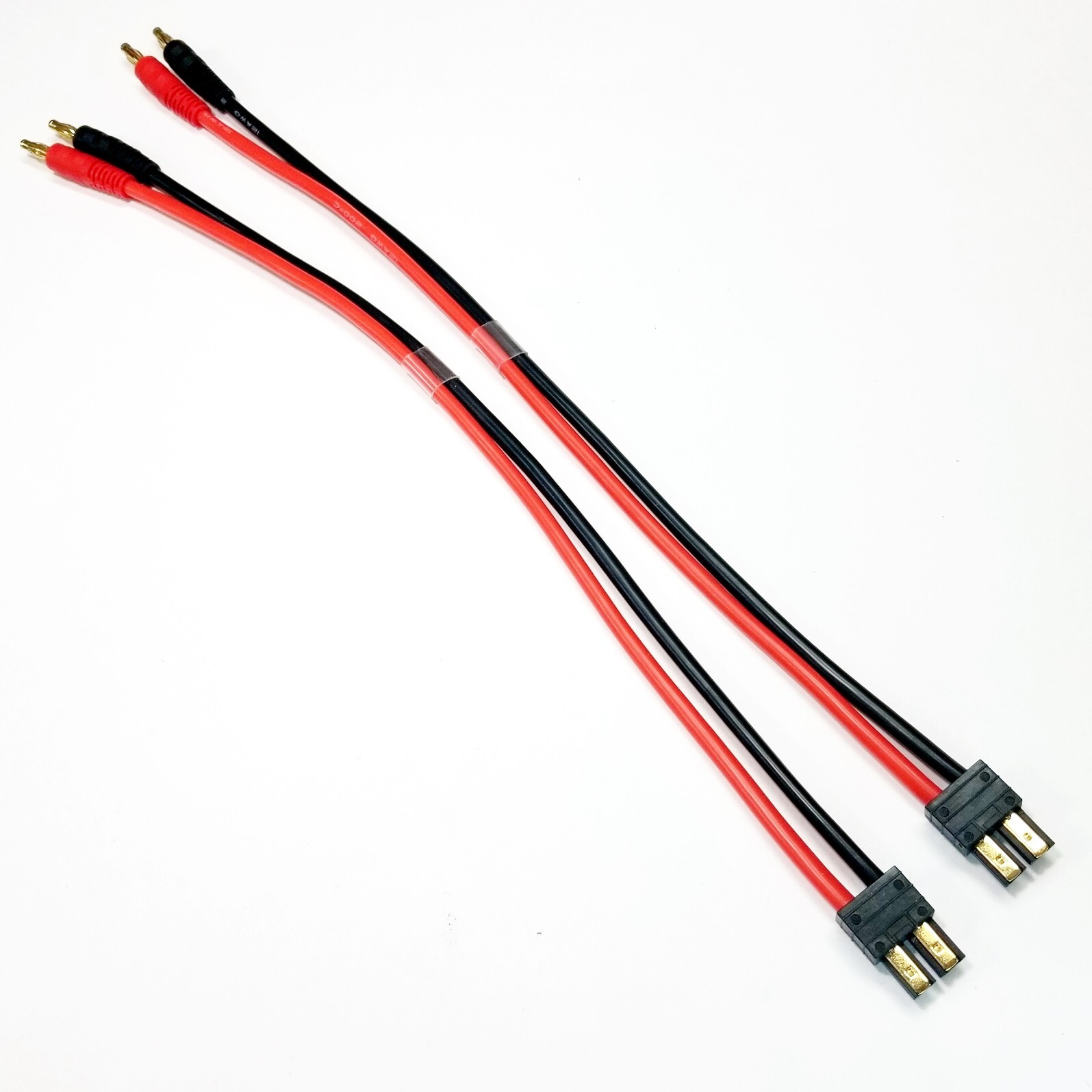 RCP (2) Fits Traxxas Charger Leads 12″ Heavy Duty 12 awg Wire
