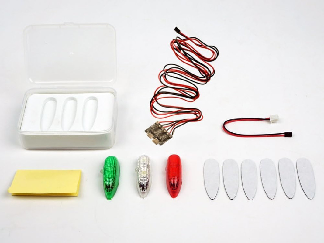 3Pcs/Set LED Light Kit for RC Plane Jet Airplane Aircraft Fix Wing Quadcopter, R