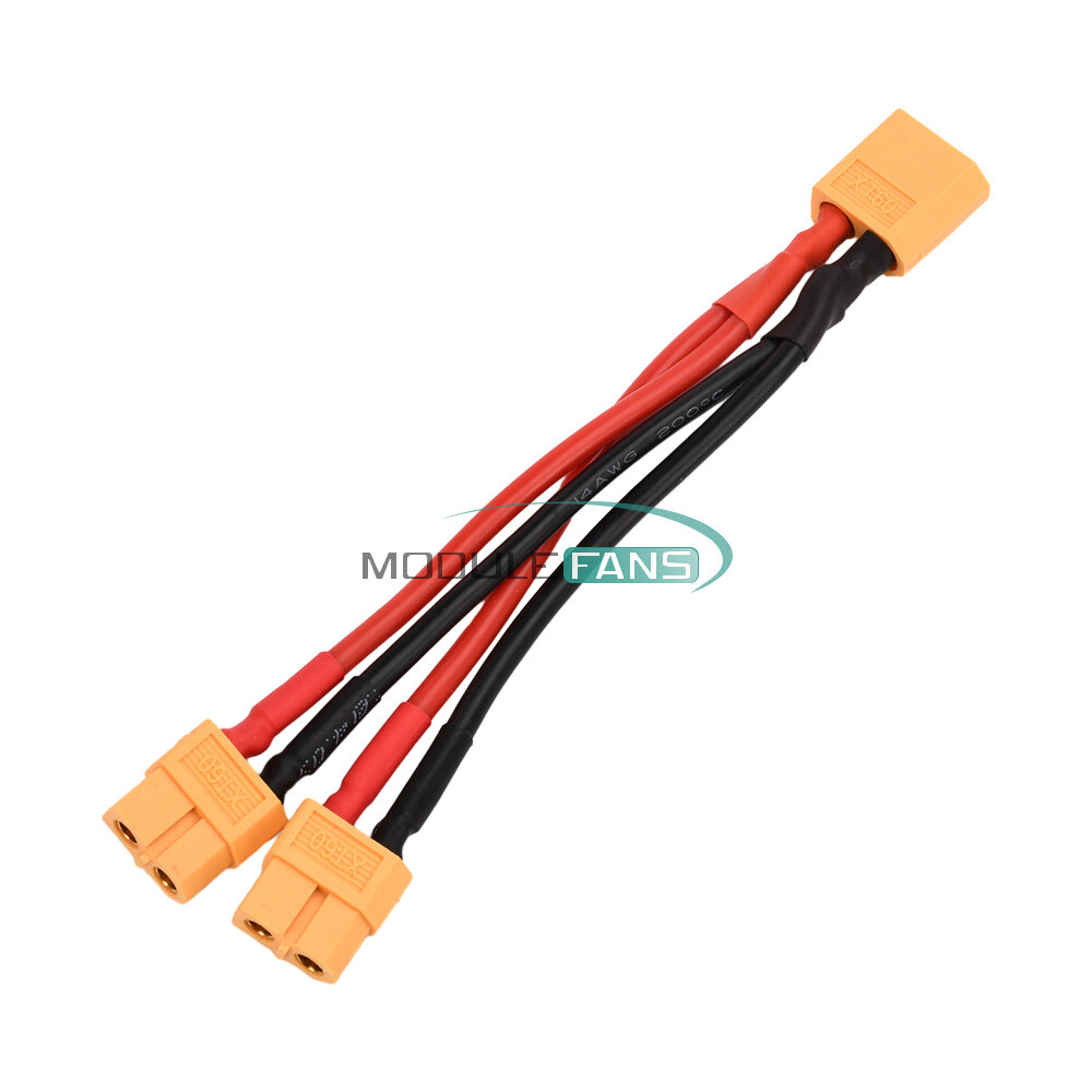 XT60 Male/Female Cable Parallel Battery Connector 4AWG Silicone Wire Y Splitter-