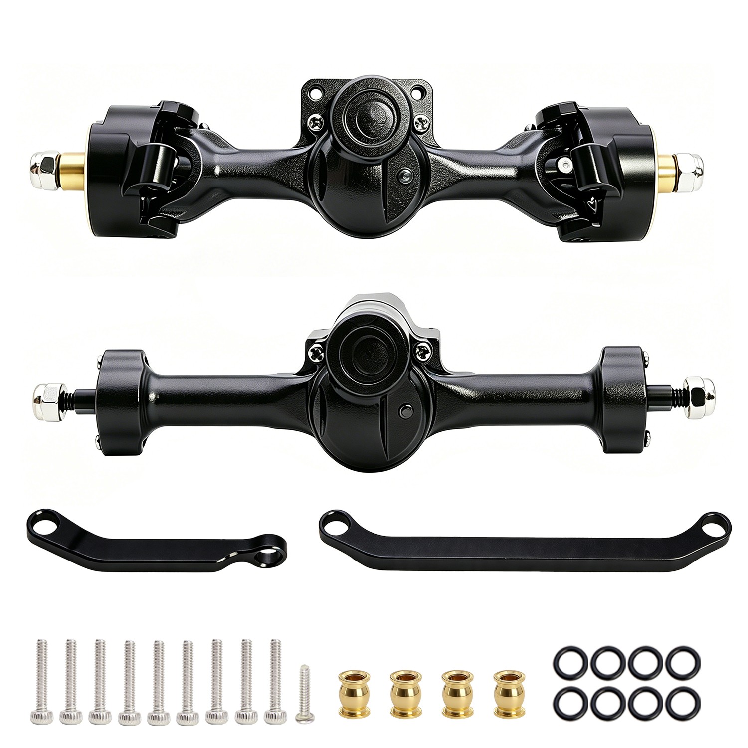 Front Rear Axle Assembly w/Brass Steering Knuckle For Axial SCX30 Bronco K10 ADE