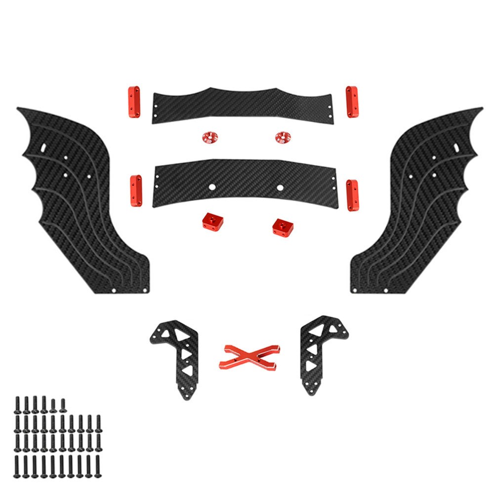 Blue/Red Carbon Fiber Rear Tail Wing Set For ARRMA F1 LIMITLESS 1/7 RC Car