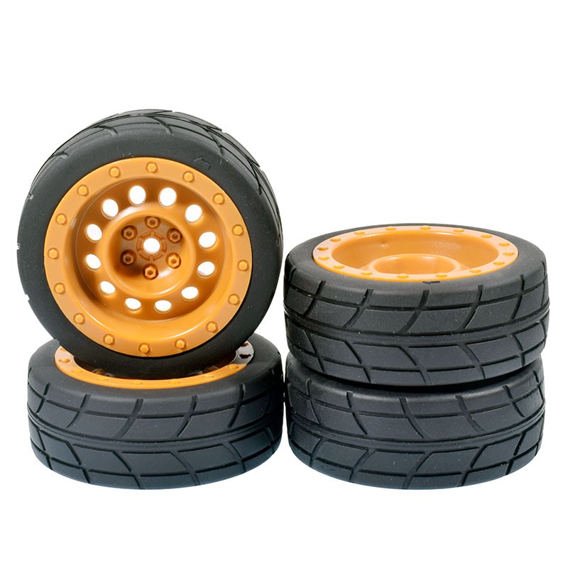 1/10 Onroad Touring Rc Car Wheels Rubber Tires Set for Tamiya HSP HPI tt01 tt02