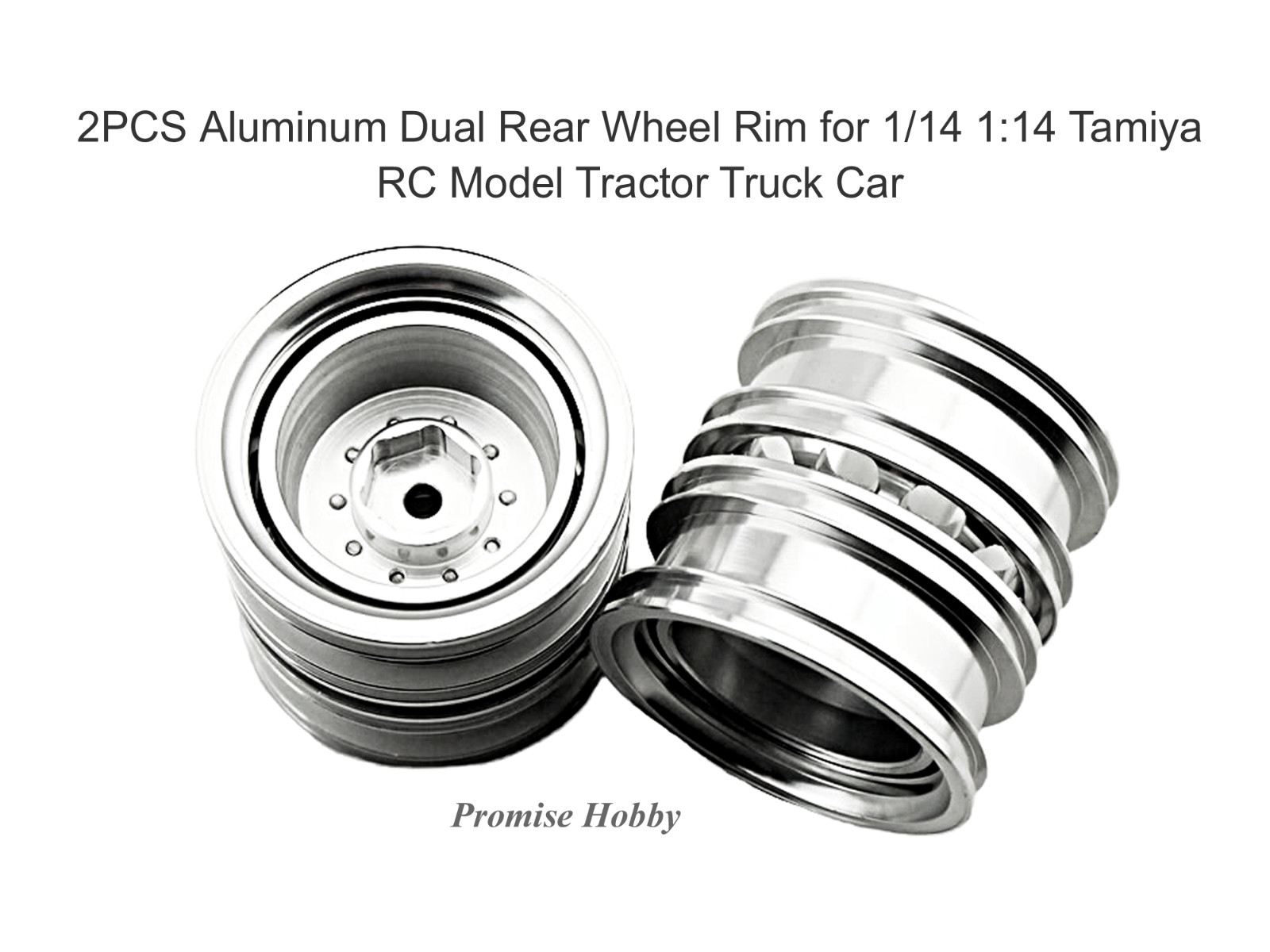 Aluminum Front / Rear Wheel Rim / Set For 1/14 Tamiya RC Model Tractor Truck Car