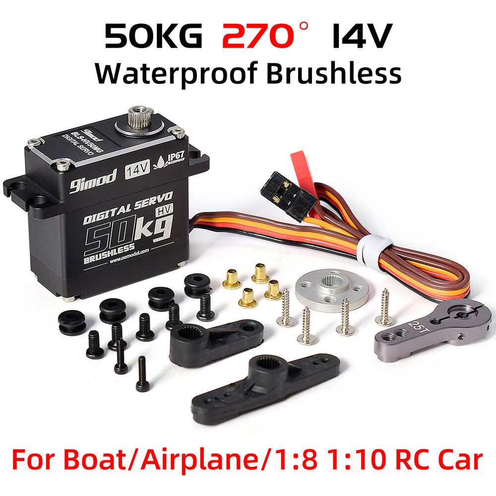 9imod 50KG BLS-HV50MG 14V HV Brushless Digital Servo for 1/5 RC Car Boat Robot